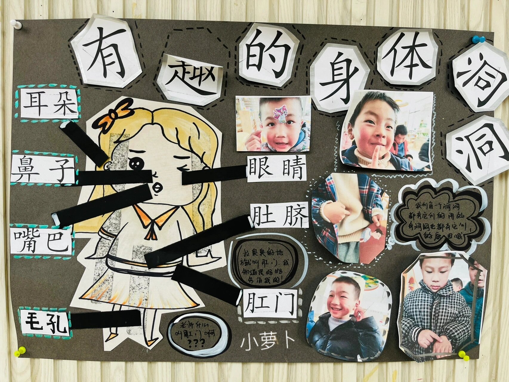 幼儿园大班 班本 主题墙 小身体 大奥秘 1️⃣主题缘起 我知道 2