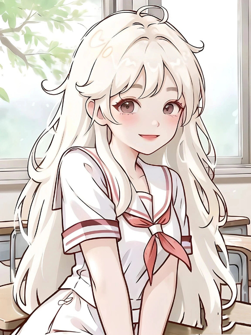 校园女神(附线稿) 校园女神|动漫女生 绘画应用:procreate