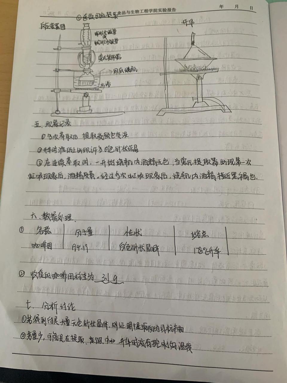 从茶叶中提取咖啡因 有机化学实验报告1