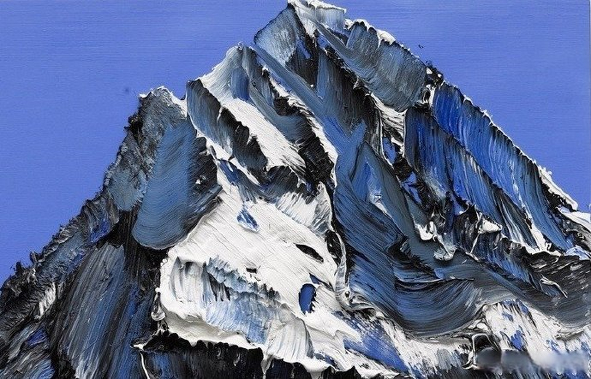 油画的肌理/雪山