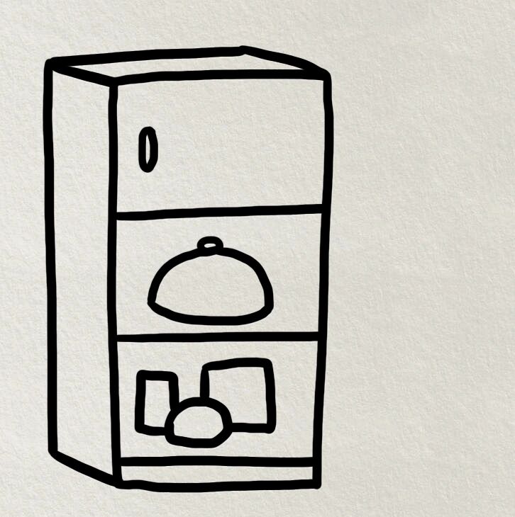 可爱冰箱简笔画(附步骤)