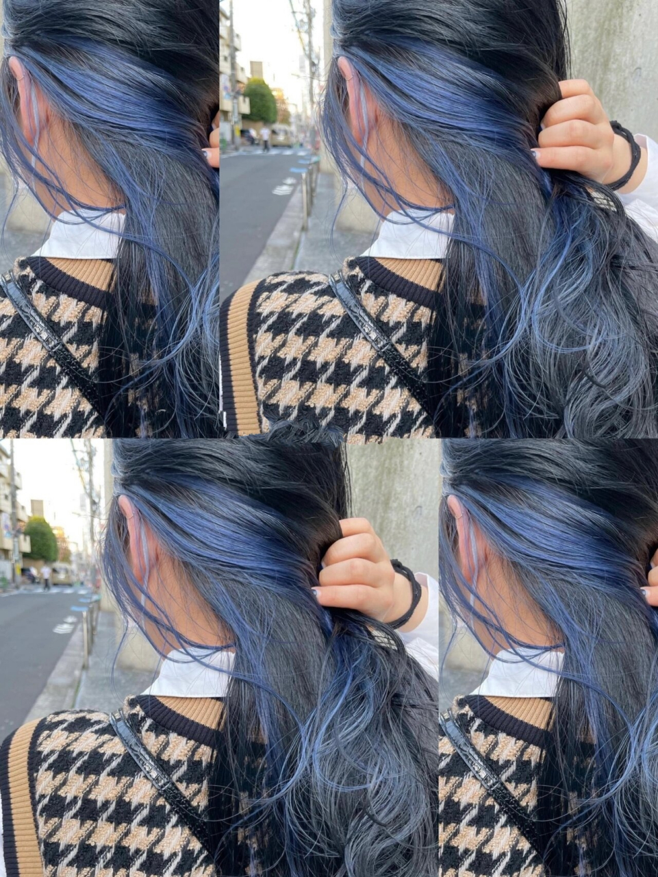 2022最火97蓝黑色搭配蓝灰色挂耳染发色 我真的爱了吖7815越掉