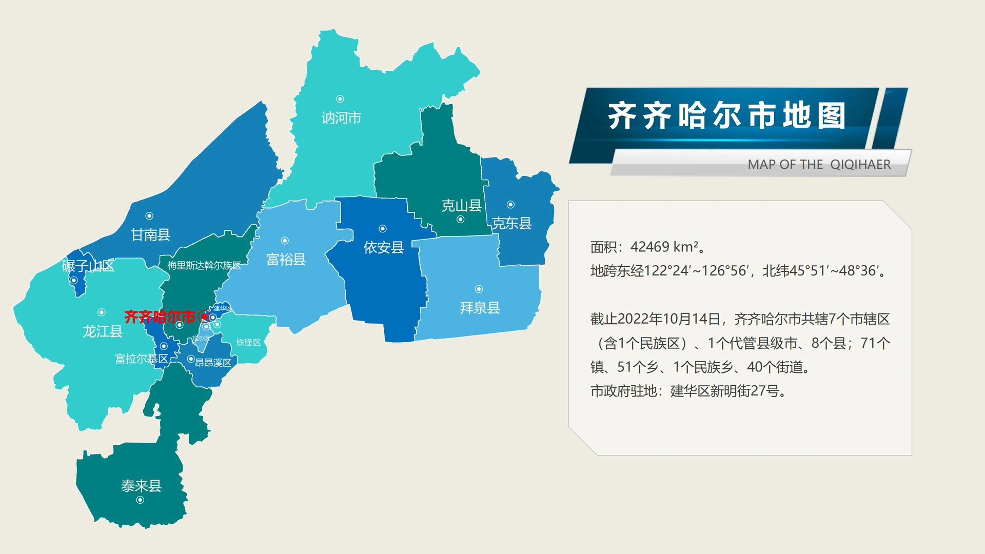 齐齐哈尔市政区地图