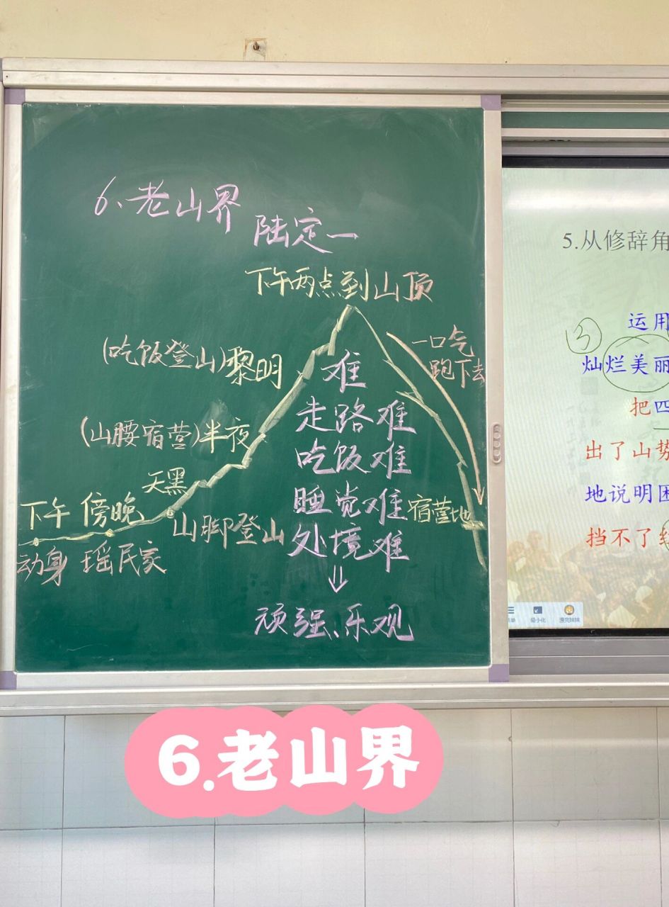 随堂板书|七下语文《老山界》课堂板书 我觉得第一个板书会好一点