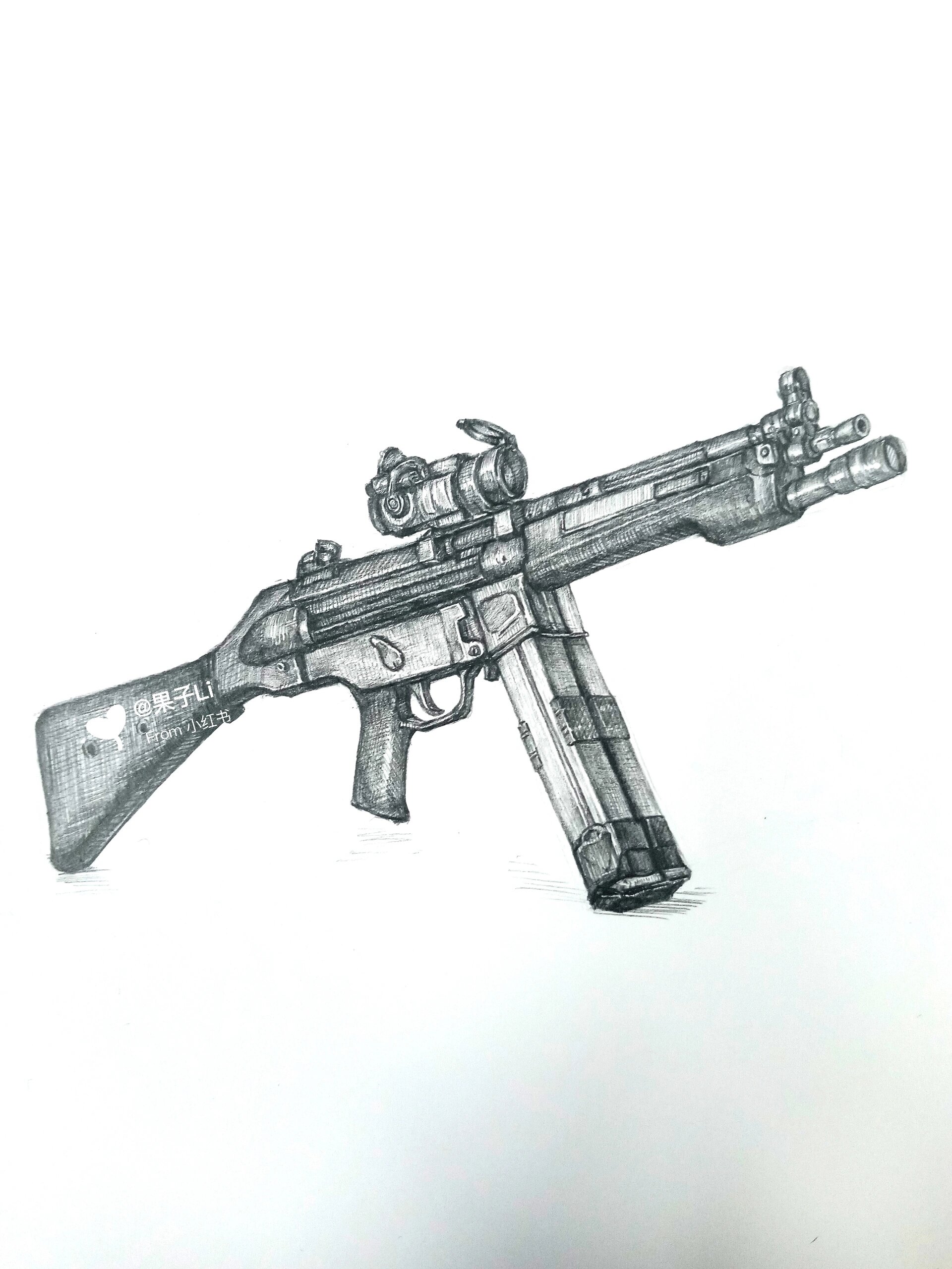 mp5冲锋枪(多图手绘)