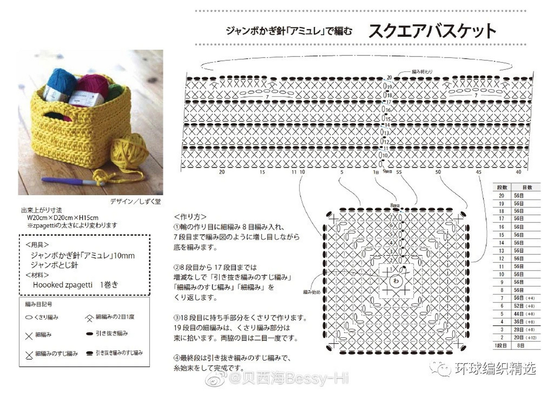 钩针图解│粗毛线收纳篮 给宝贝毛线一个温暖的家 #手工钩针编织