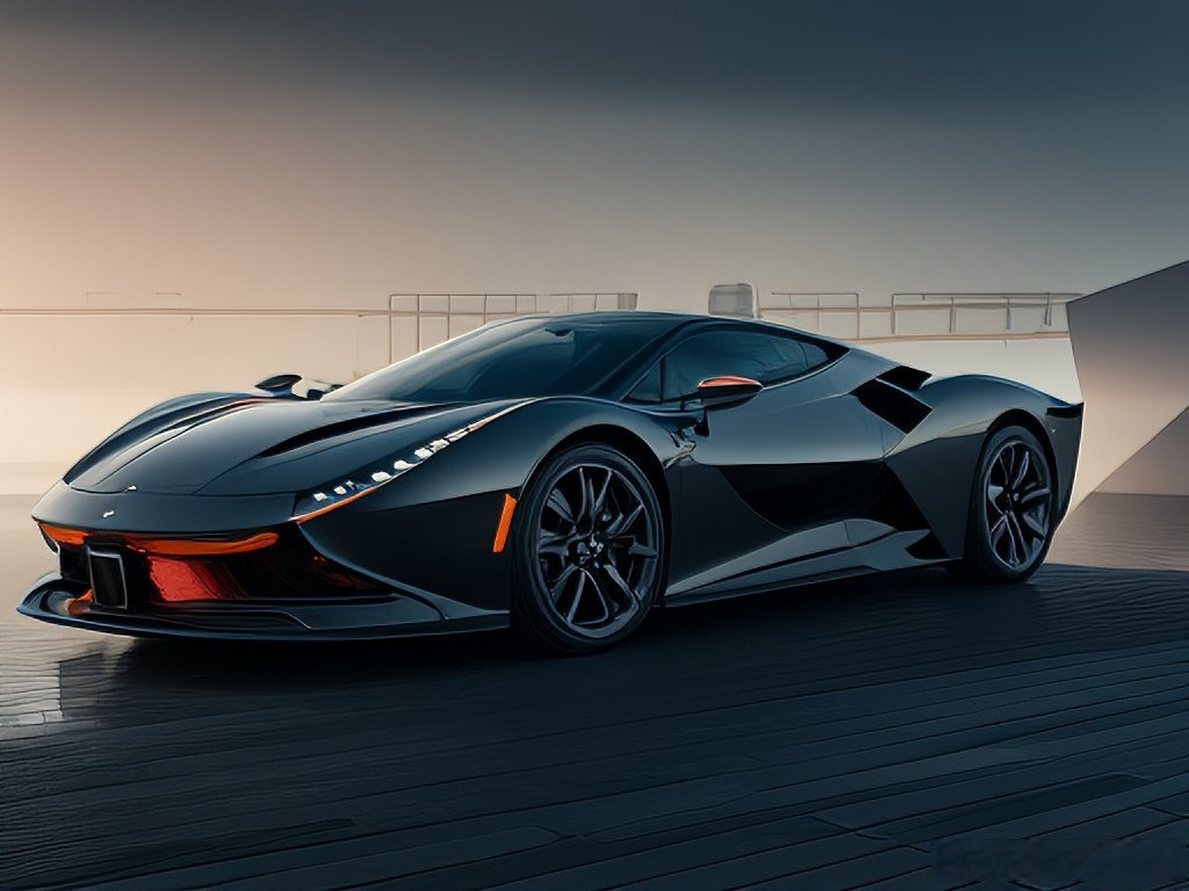 07炫酷跑车,现代都市的炫酷焦点99  一辆流线型跑车00静静停驻