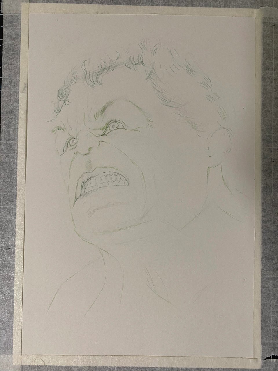 彩铅手绘《绿巨人》步骤完整版 尺寸:16k 彩铅:辉柏嘉72色,三菱880 纸