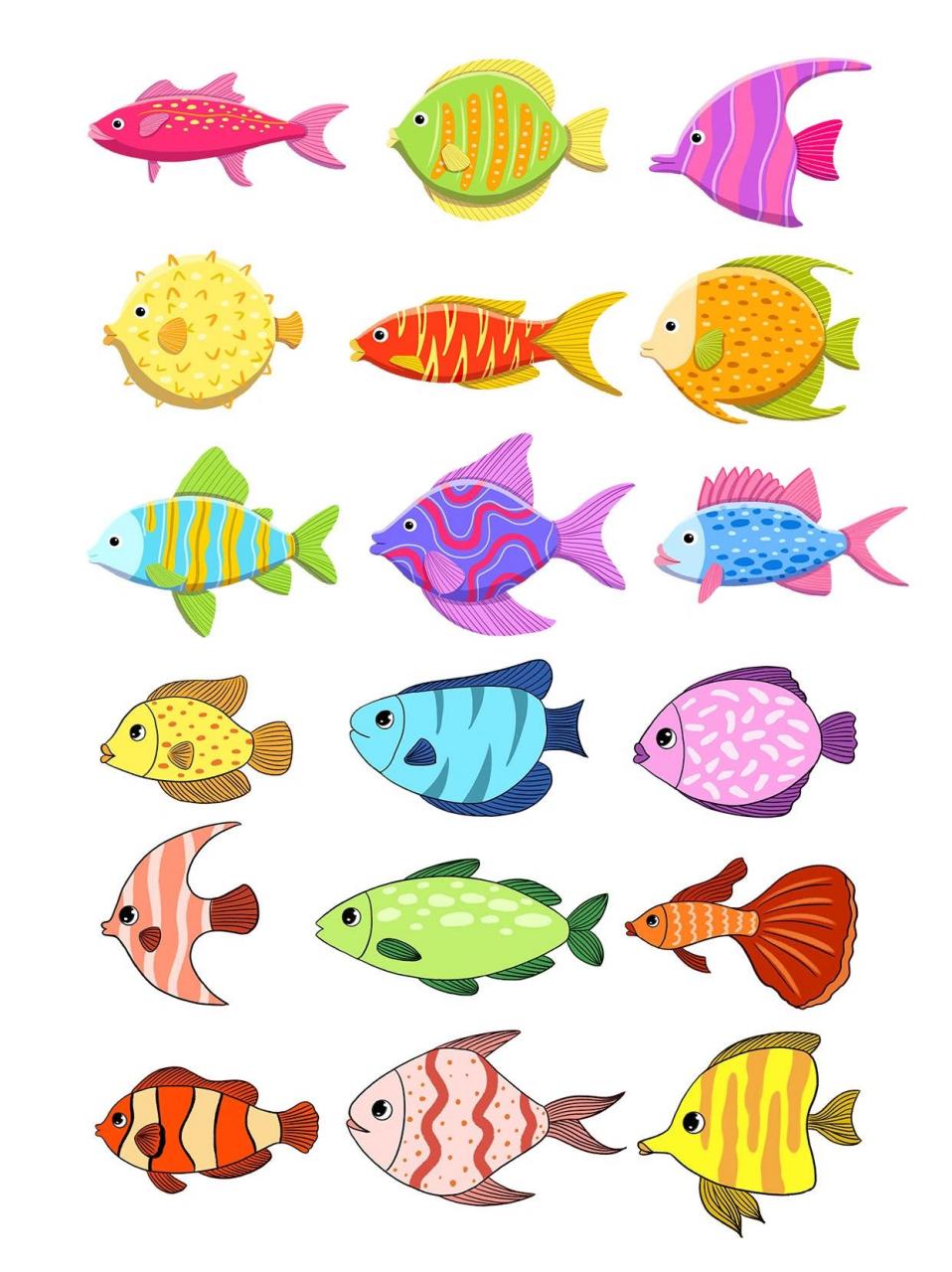 今日素材🈶️ 	 海底世界 好多鱼🐟合集 	 🐡卡通海洋动物