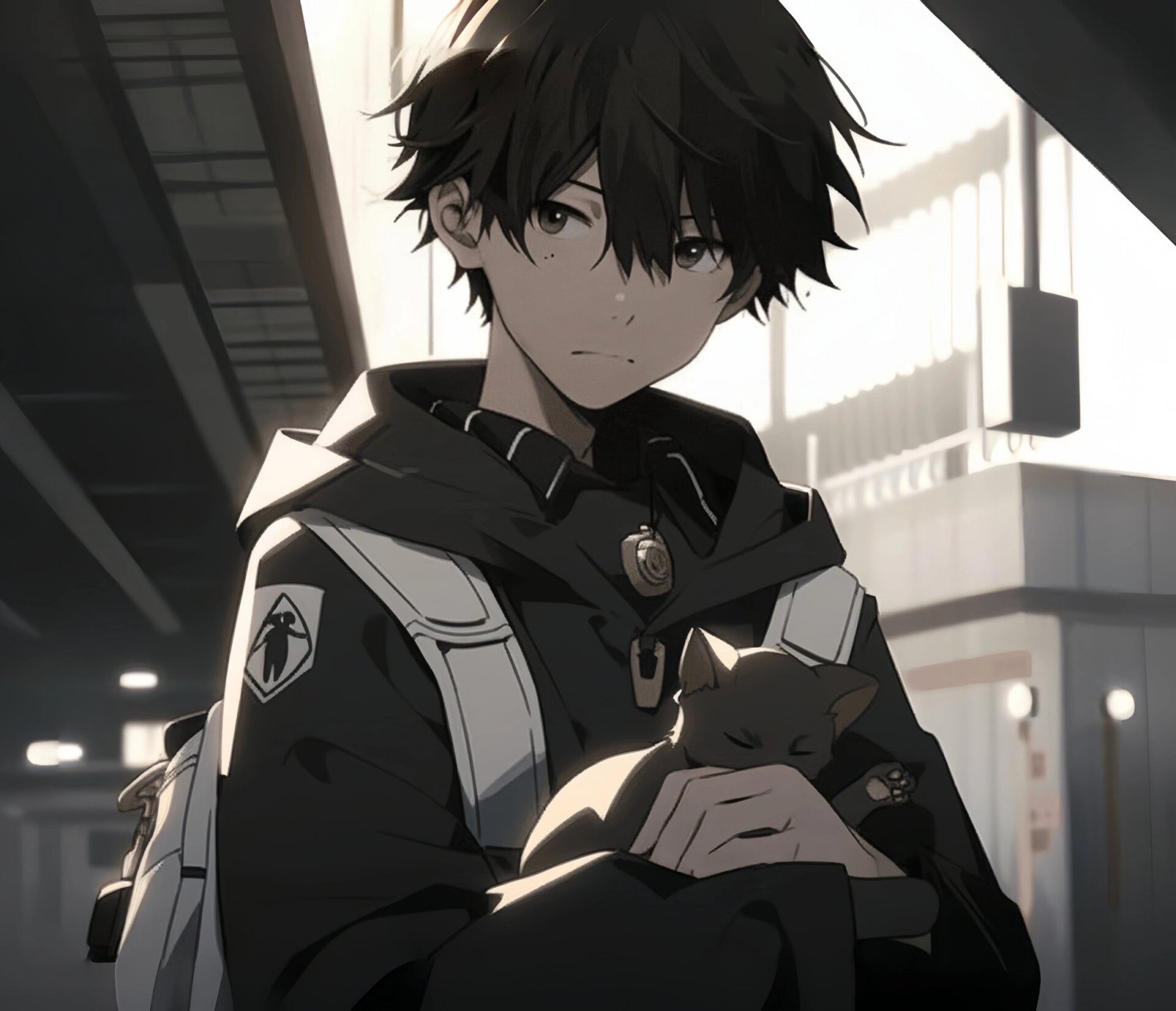 少年与猫丨动漫男头 小猫被一个温暖的少年救助才活了下来