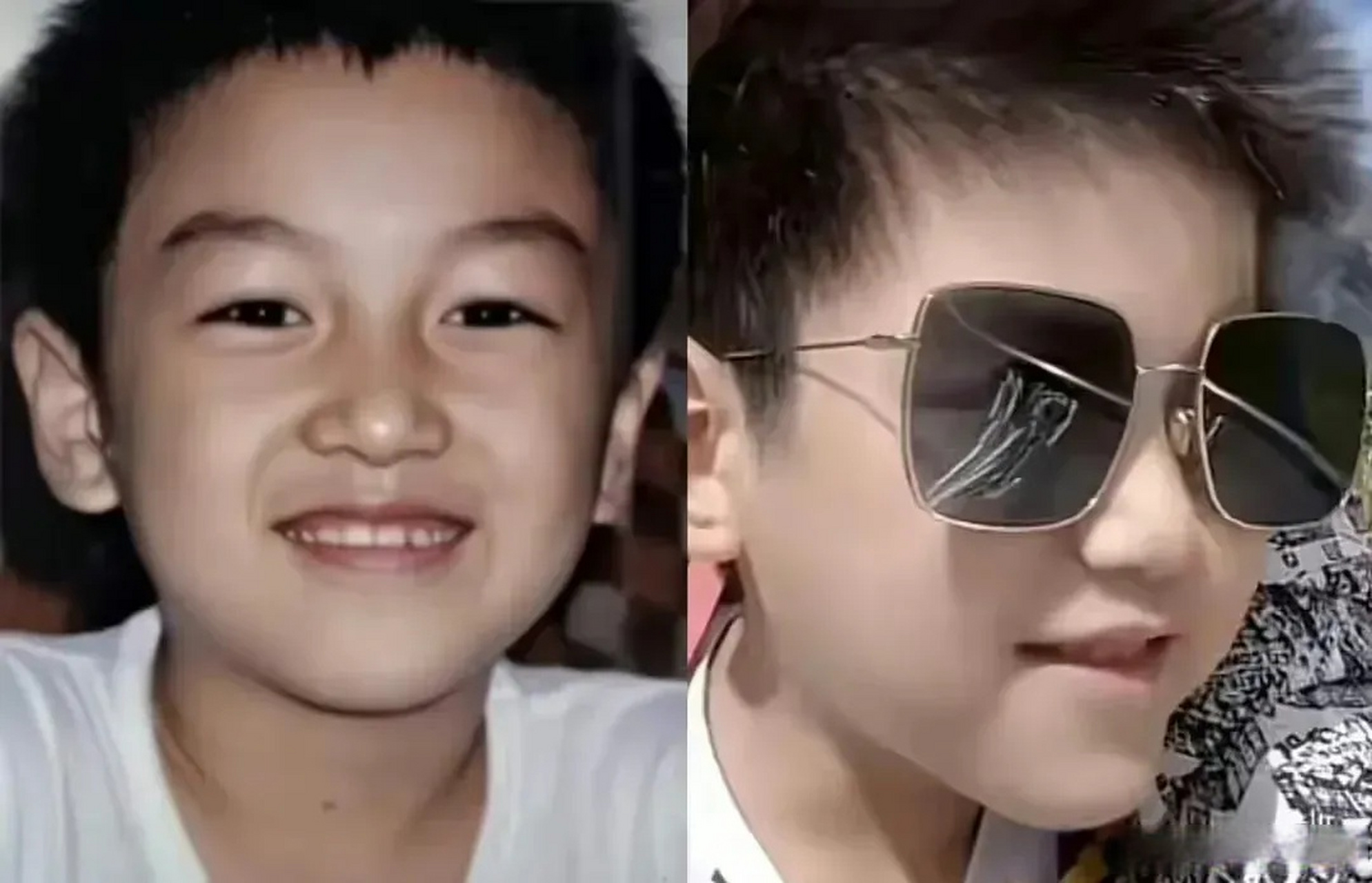 陈晓儿子跟陈晓真的一模一样,嘴巴,下巴和耳朵都很像
