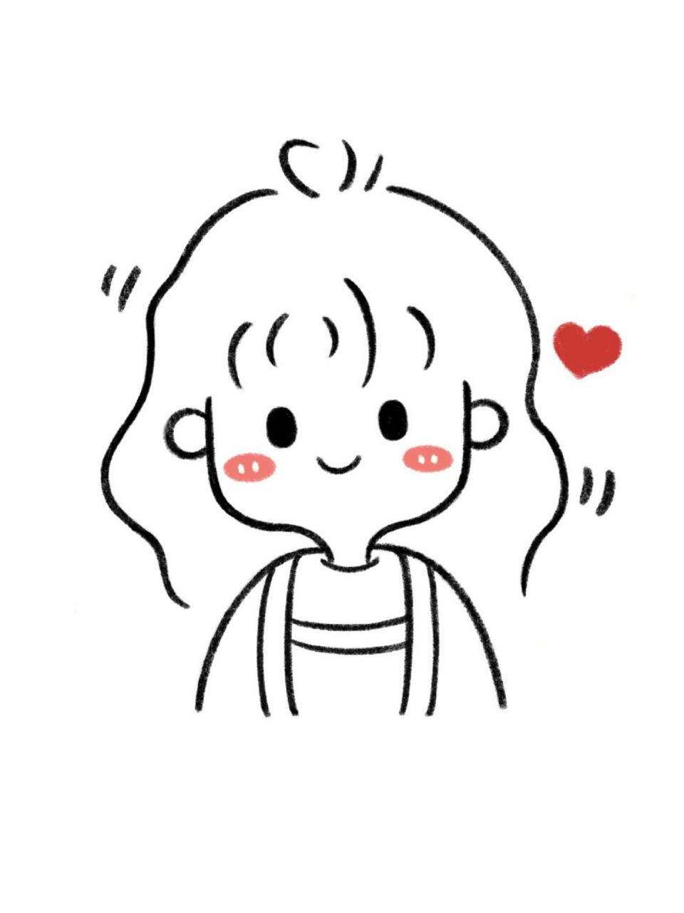 手残党学简笔画99可爱女孩头像合集 9499今天来分享之前画过的