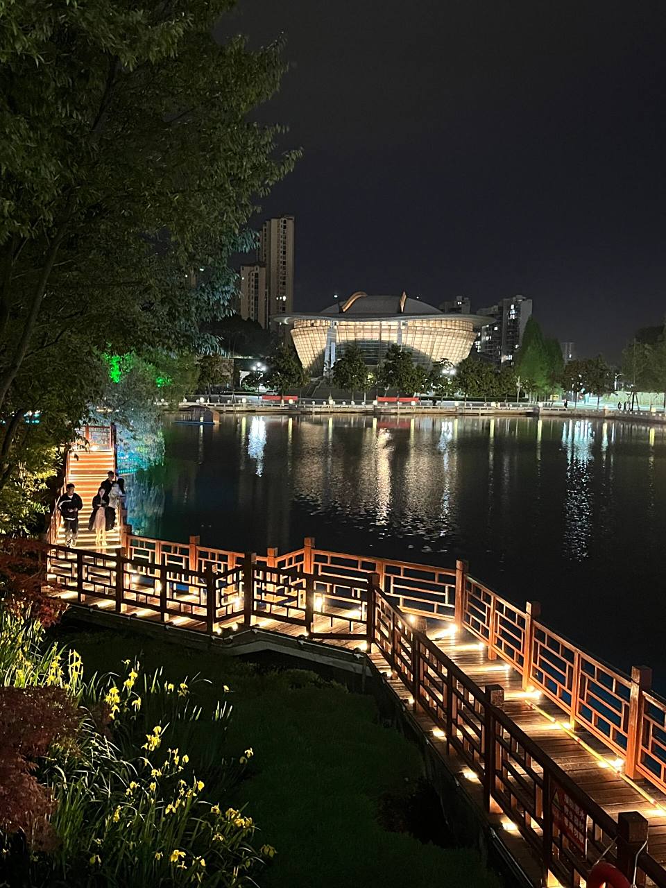 信阳师范学院的花花们和夜景91! 半亩塘夜景绝美!