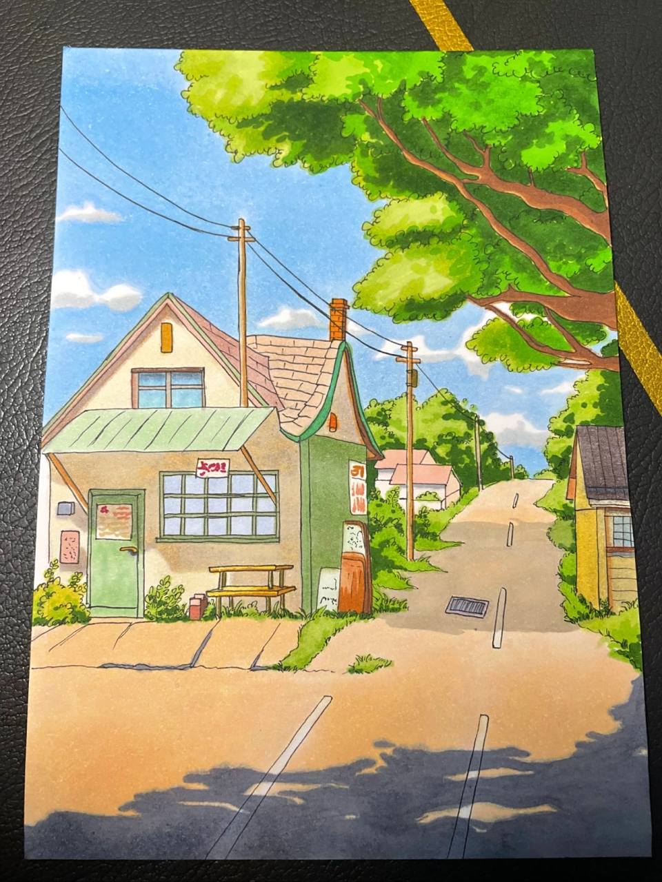 马克笔手绘,风景画 临摹～夏天的感觉,治愈风景画