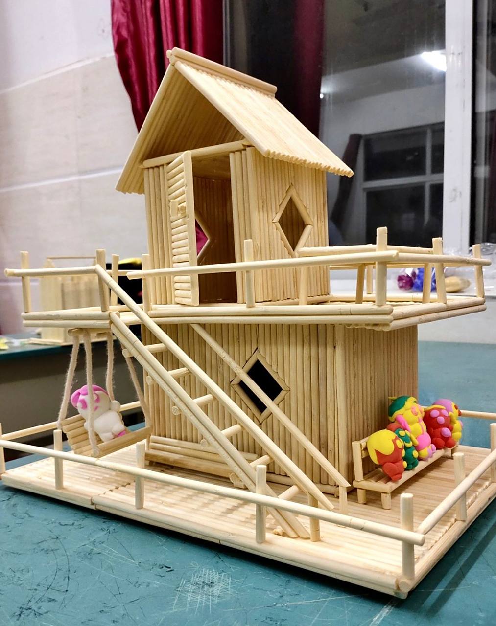 一次性筷子手工制作 小木屋93