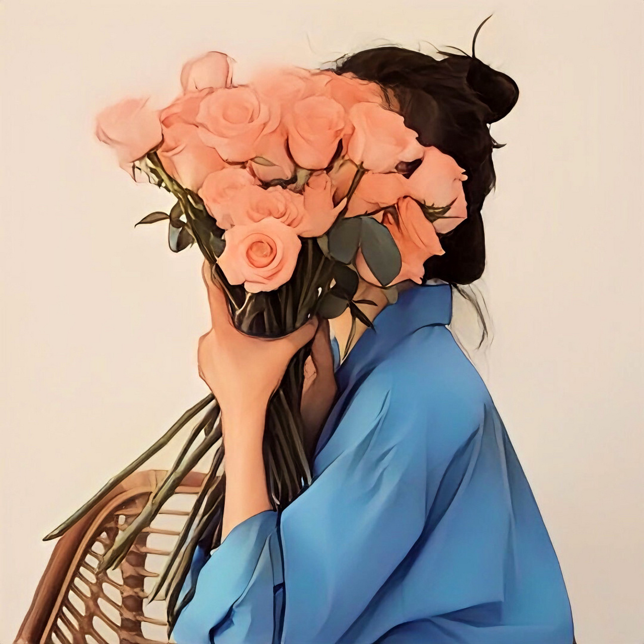 不露脸系列漫画女生头像