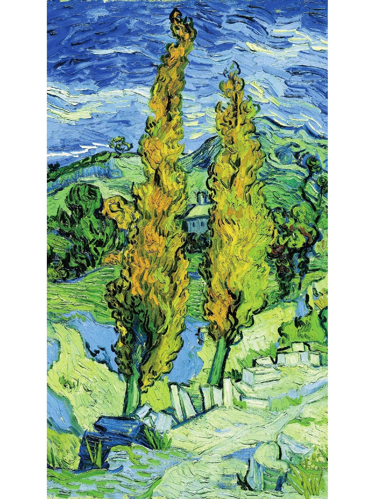 每日一画 | 名画鉴赏【两棵白杨树】梵高