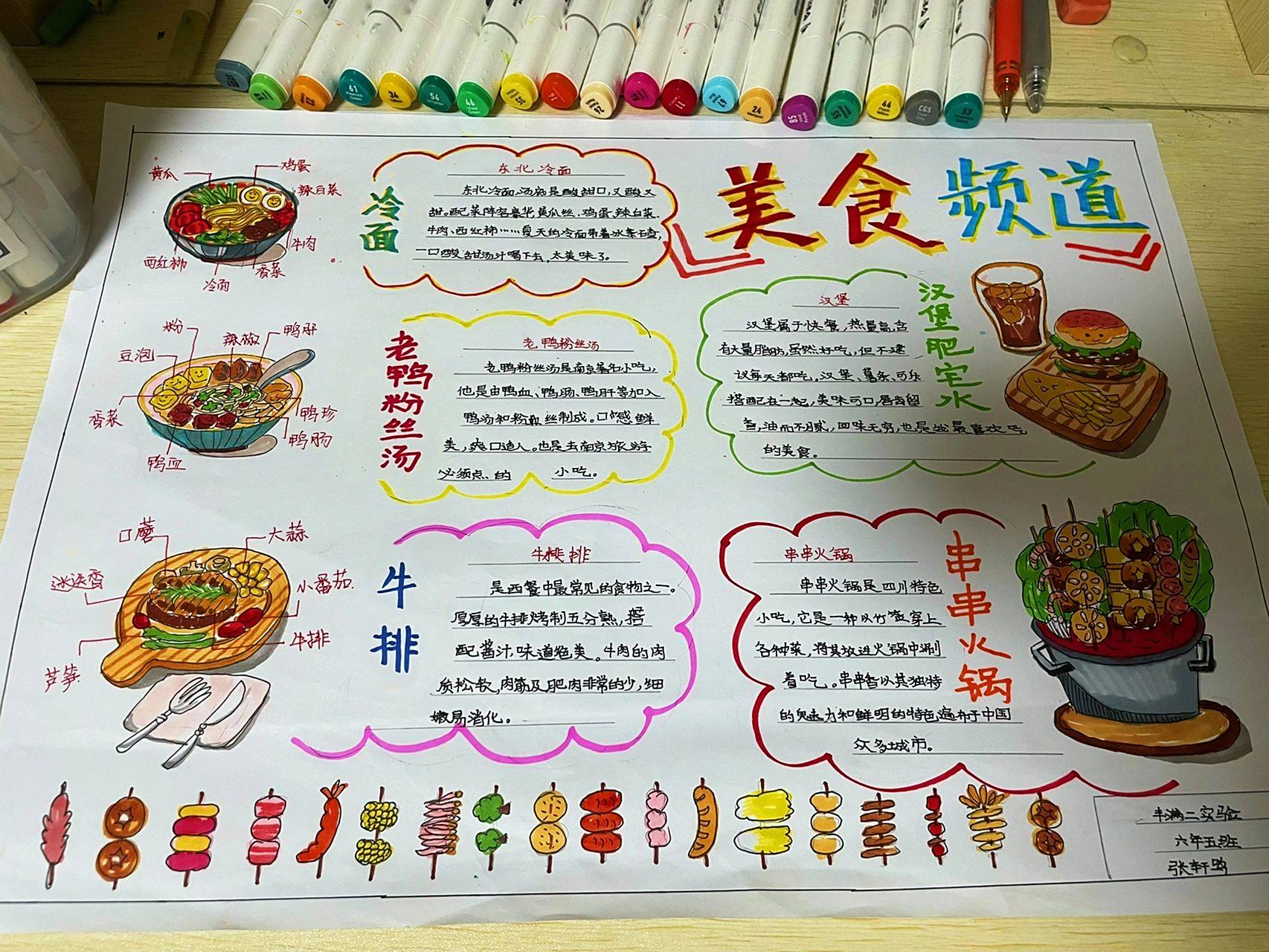 美食手抄报   没有构图 匆匆忙忙 八开美食 纪念十一假期作业