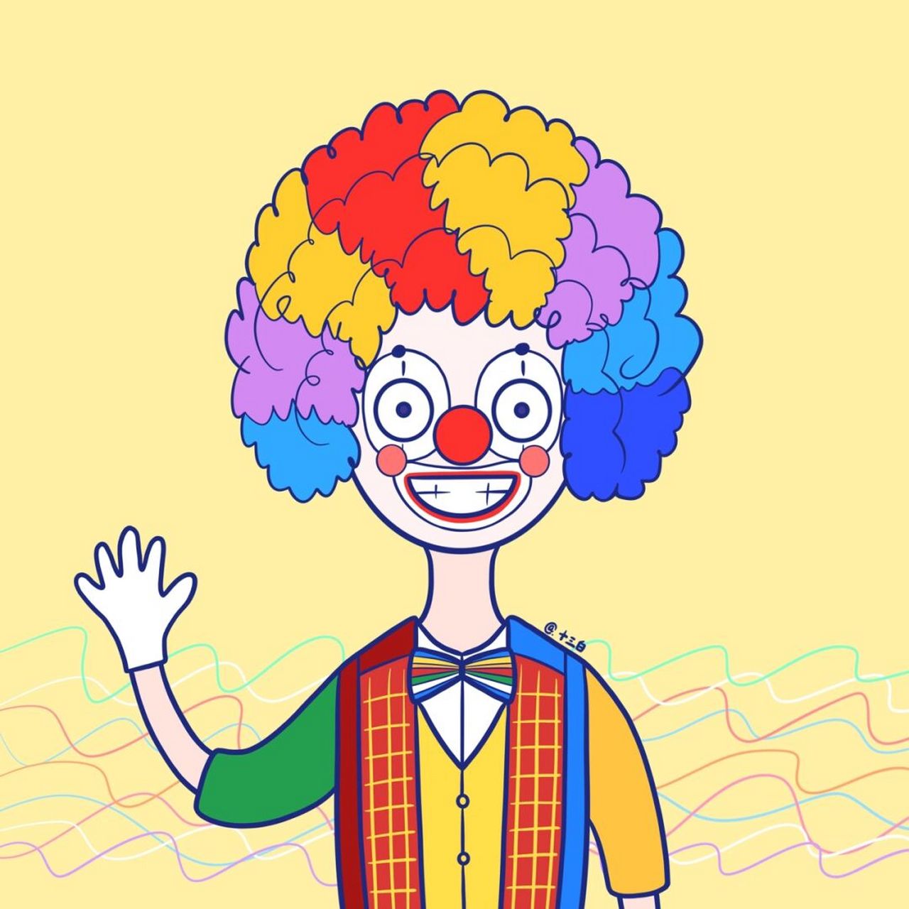 创意插画 手绘头像 小丑漫画 搞笑头像 #我是原创插画师