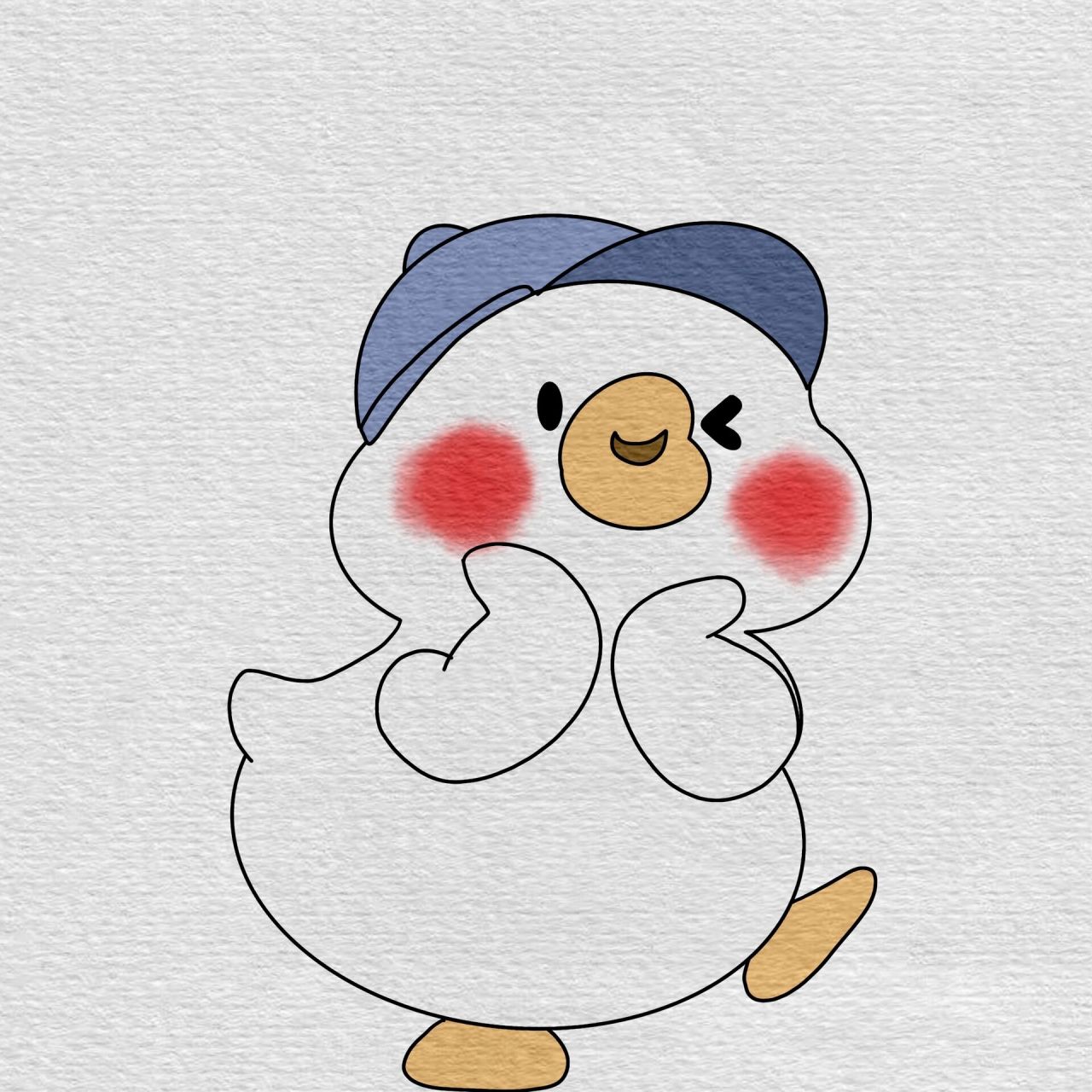 加油鸭简笔画教程步骤