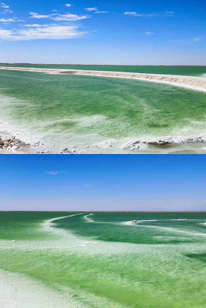 青海省柴达木盆地格尔木市察尔汗盐湖     , 早上7点半 从茶卡镇出发 