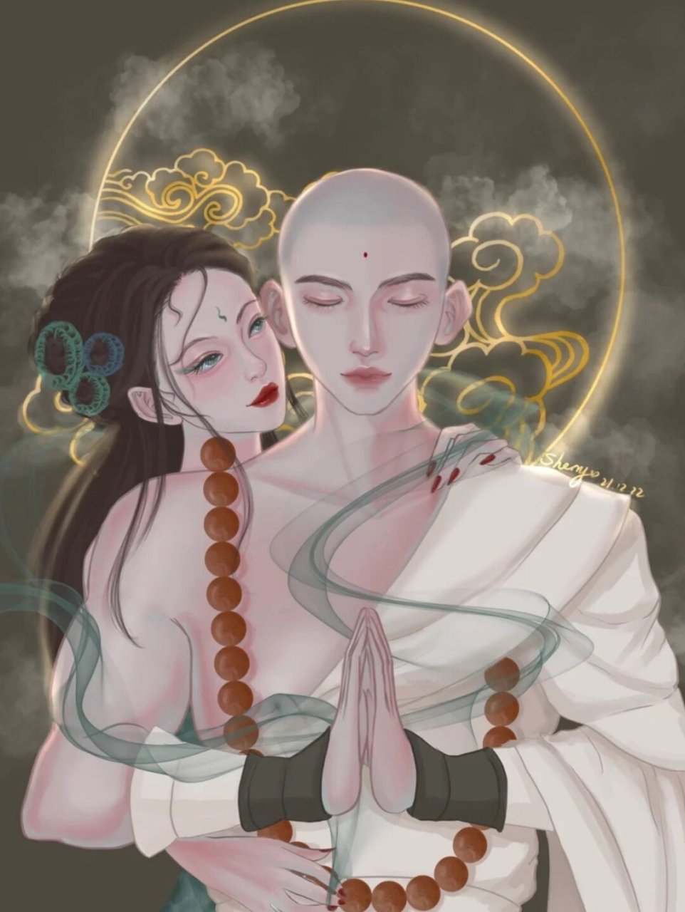 插画分享‖各种版本的青白蛇(一) 图一源自图二源自(有课) 图三源自图