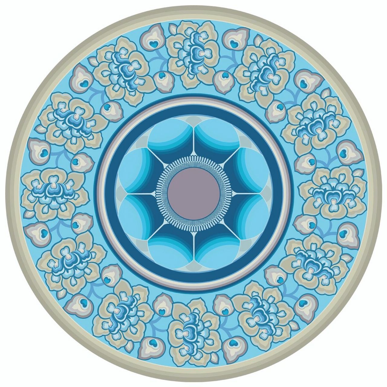 敦煌藻井纹样——蓝 传统图案纹样 设计 汉服 9794979497