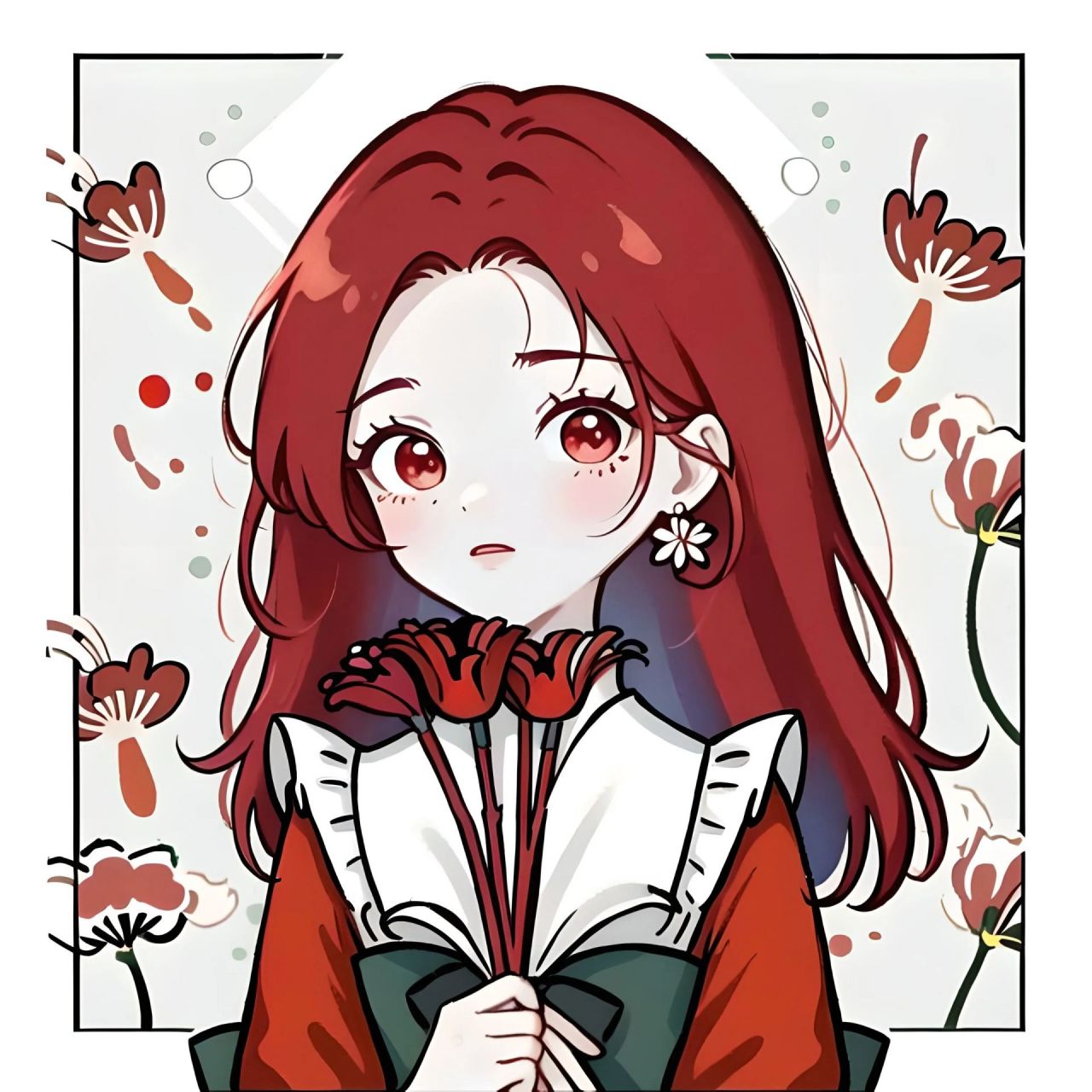 极简头像-彼岸花 曼珠沙华 花开彼岸,赤红惊心