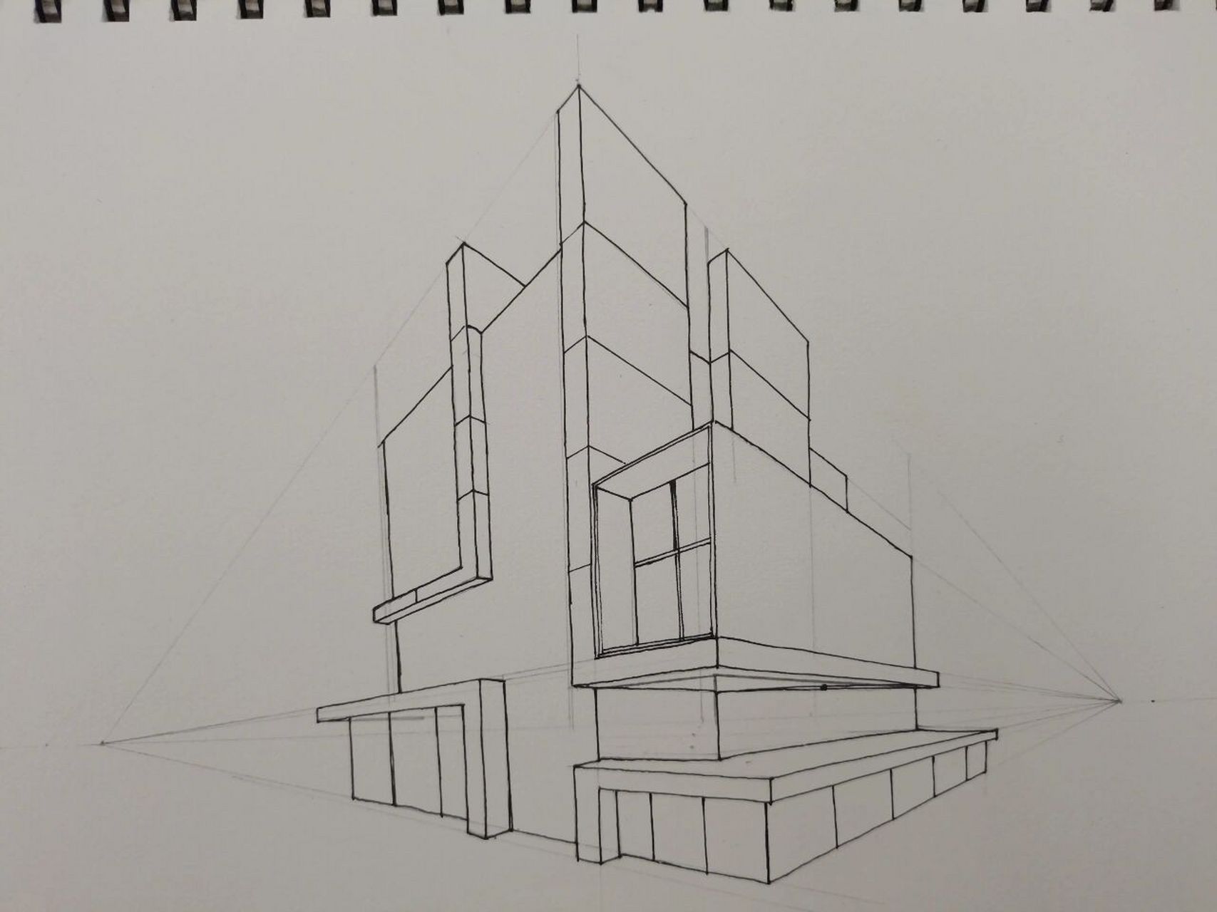 画画# #建筑设计# #透视# #建筑手绘# #控笔