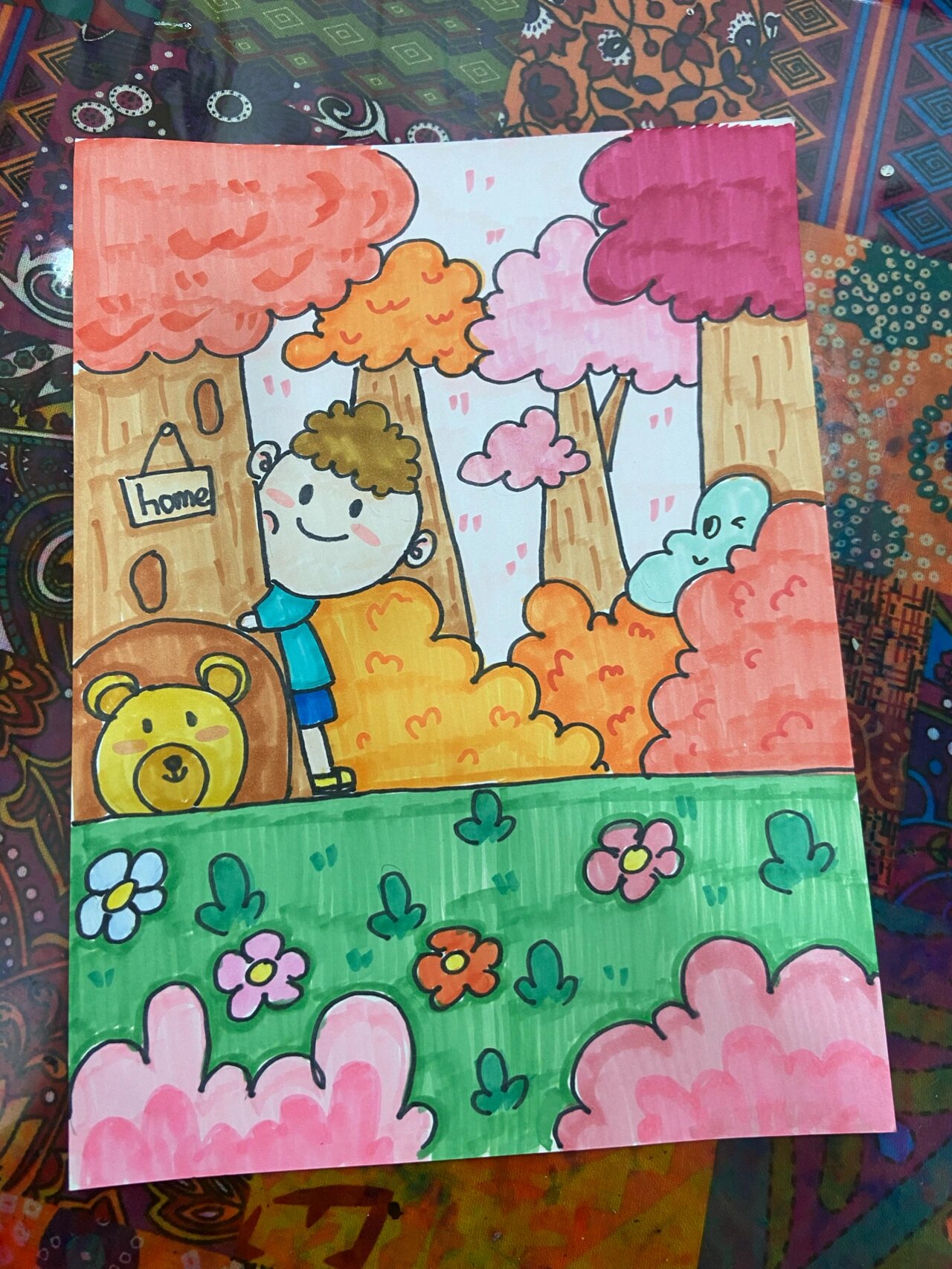 捉迷藏 马克笔儿童画