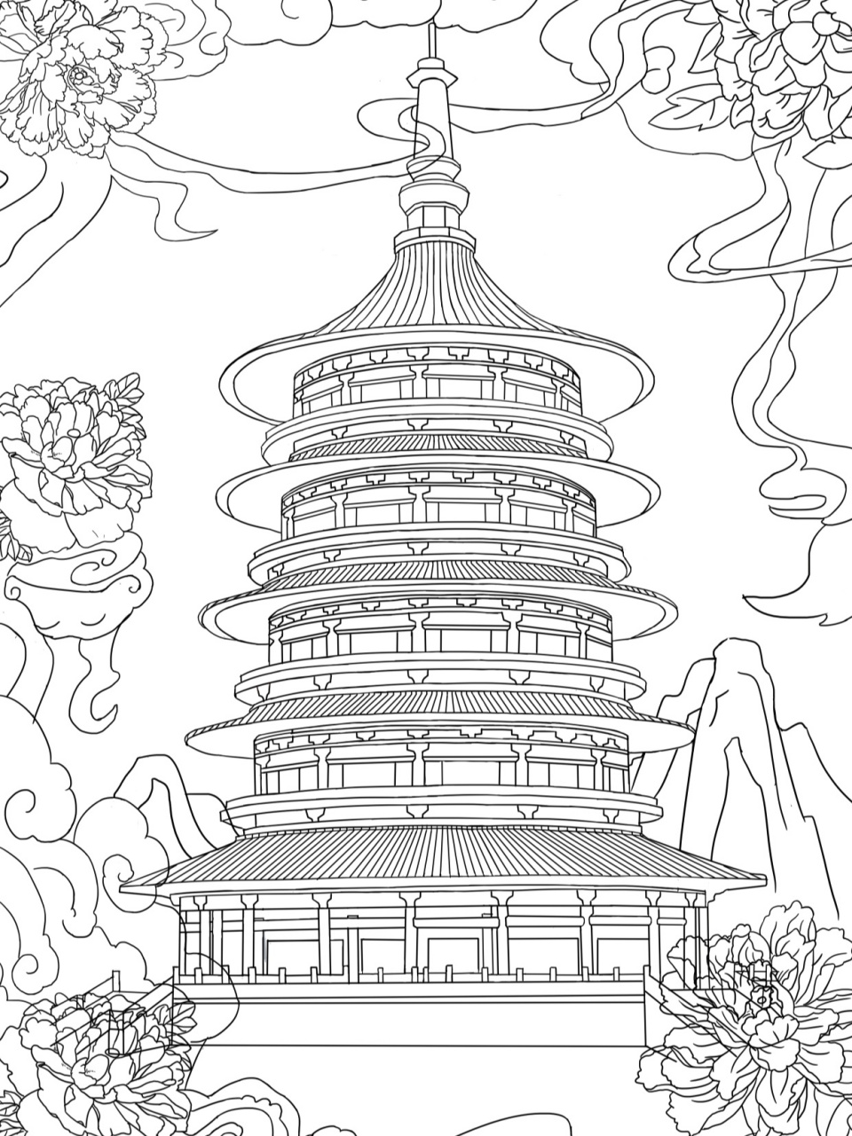 原创插画|洛阳天堂 城市建筑插画(四) ✨河南省-洛阳天堂 	 原创