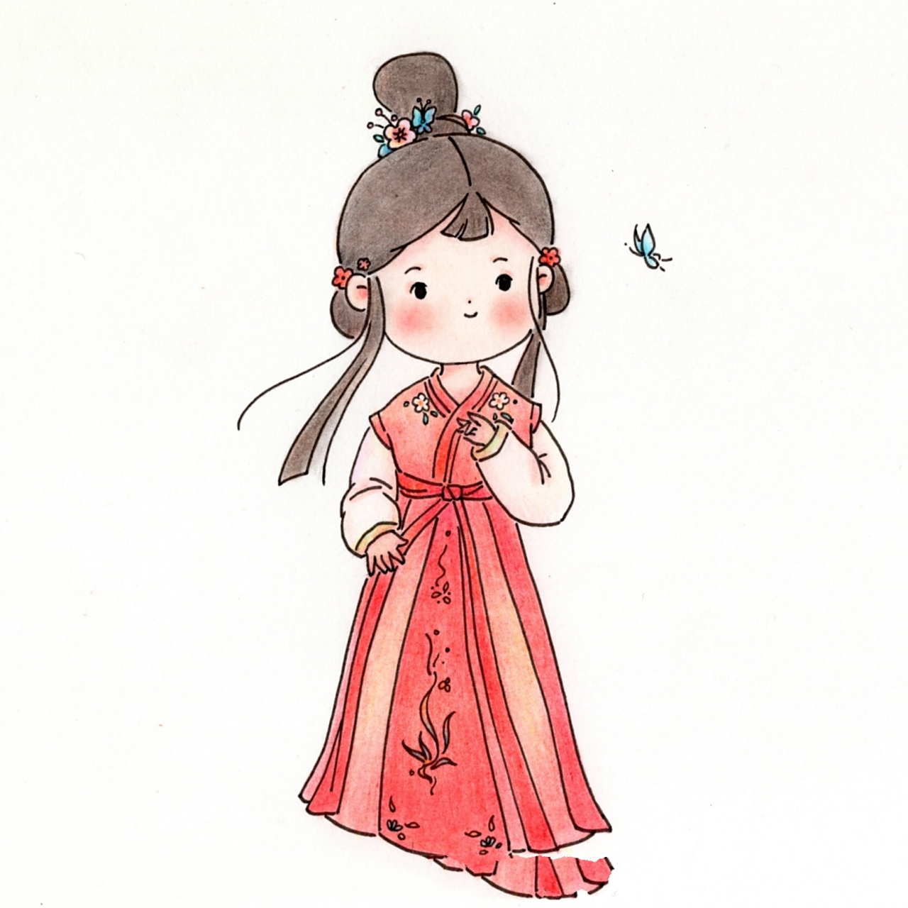 古风小人合集|简笔画|"幸得君心似我心" 又可以凑一波儿九图了,赶紧