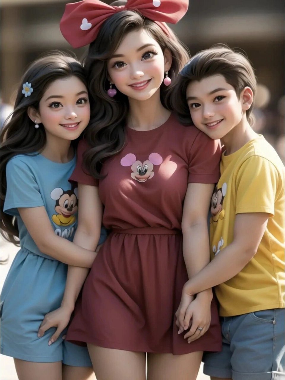 亲子头像 78妈妈和她的儿子以及女儿