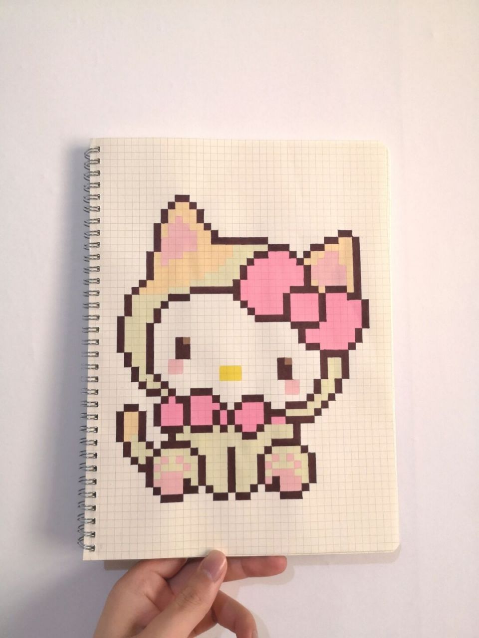 像素画:猫咪套装hellokitty 网格本:a4 感谢原图: 像素图原创: #像素