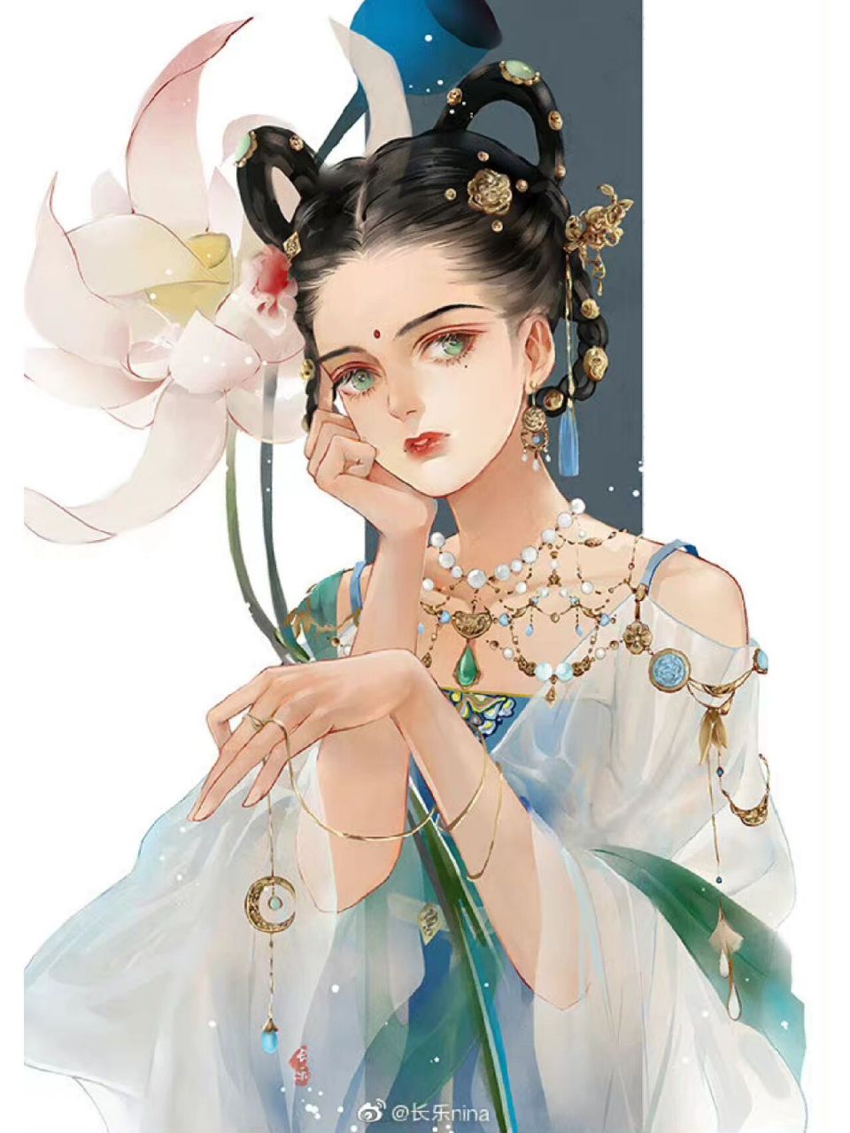 古风头像92 吾与卿兮,恍若星辰皓月,望之近,千里远 画师【长乐nina