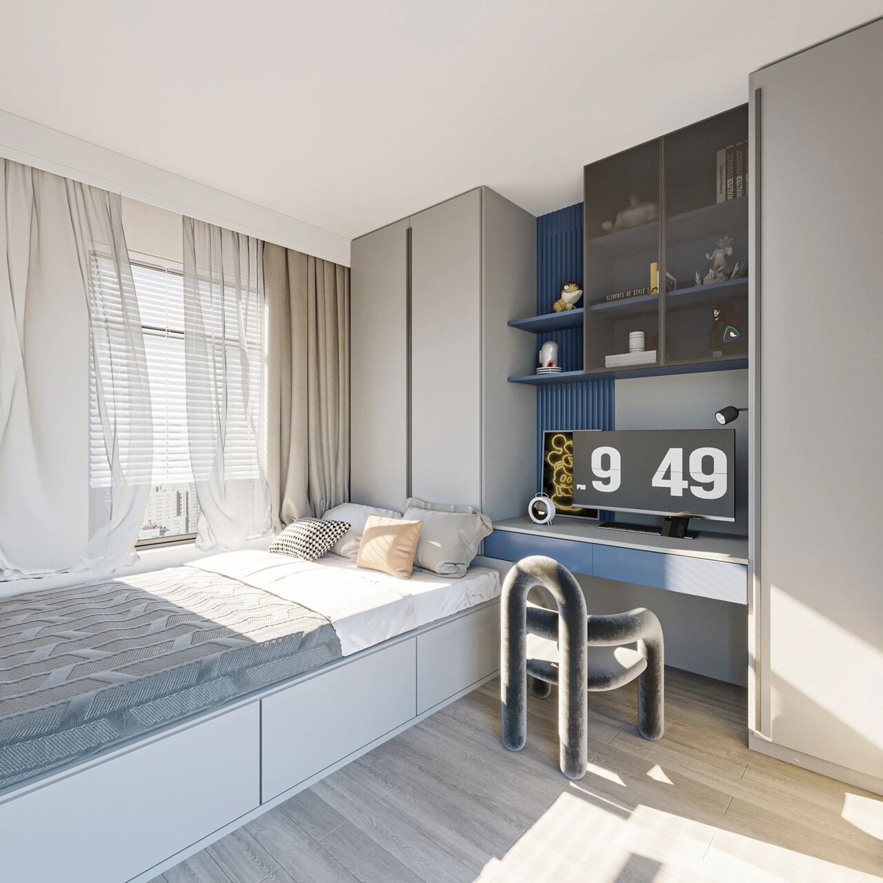 最近给客户做的几套榻榻米配色方案供参考 做男孩房可选单图一二三