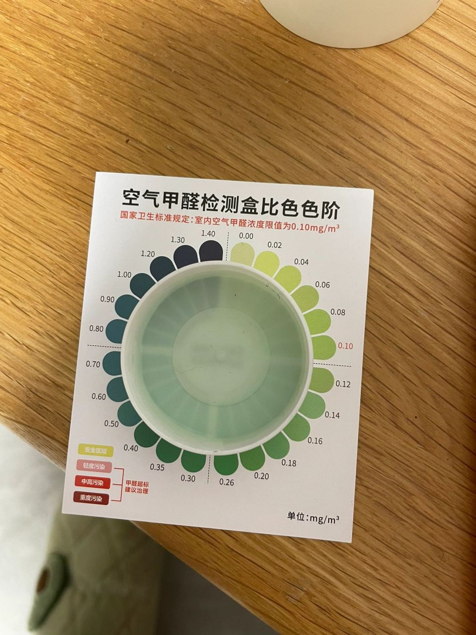 慧眼识甲醛色卡啊 帮我瞅瞅这含量超标没超标啊,对比的要花眼了