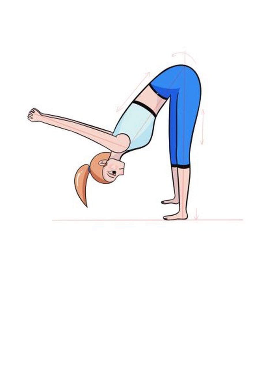 原创插画|瑜伽插画|瑜伽体式笔记—双角式c @双角式总共分a,b,c,d,一