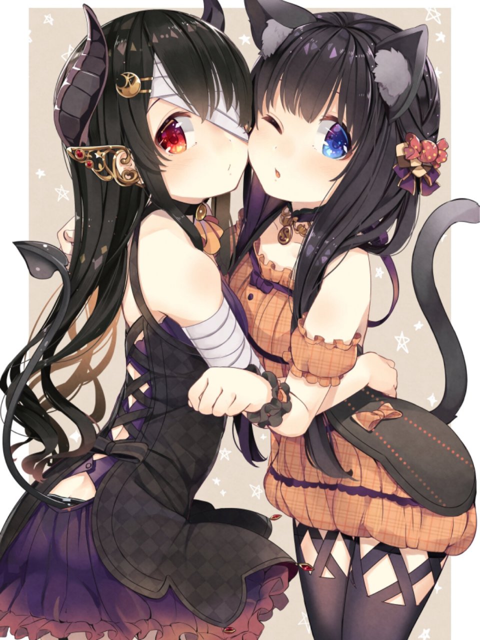 二次元壁纸 动漫少女 双人组合第三弹9399 两个人的友情刚刚好