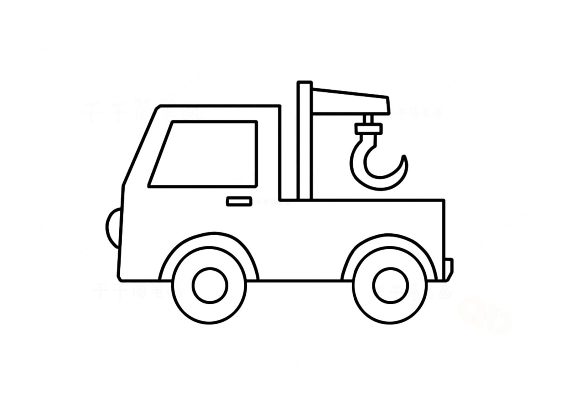 工程车简笔画涂色,可打印 :找来给宝宝涂色玩的 :自己长按图片保存到