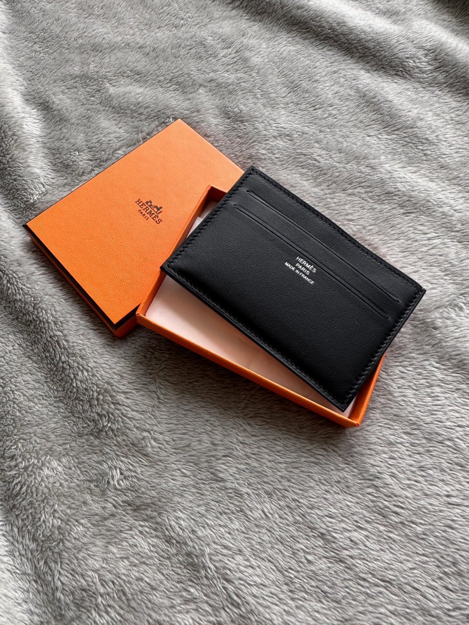 爱马仕 hermes 卡号 卡夹 黑色 真丝内里 5卡位 超级难买的卡包