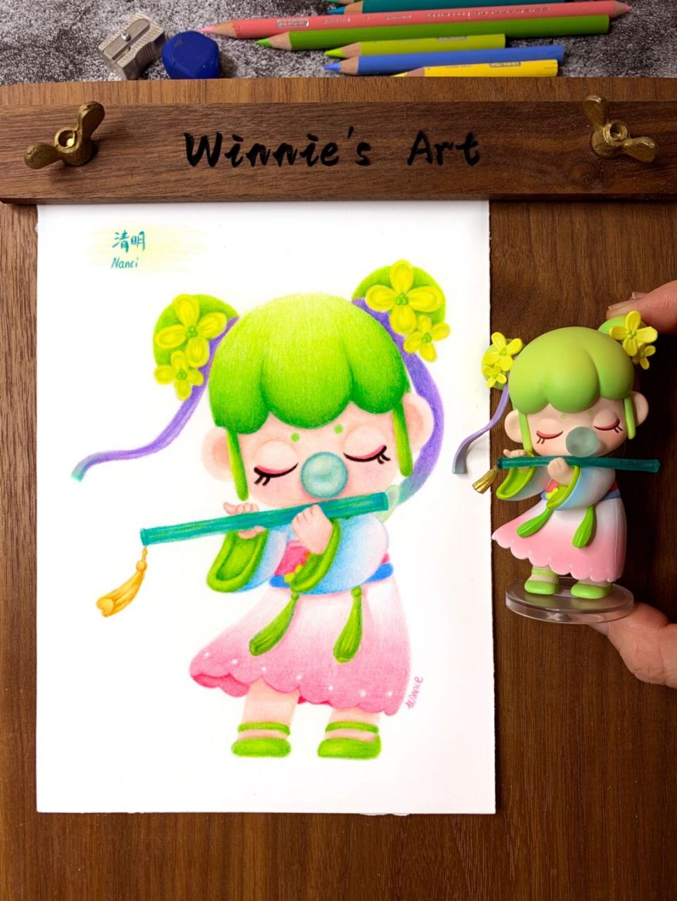【手绘彩铅盲盒】nanci二十四节气清明/附线稿 今天录完了彩铅盲盒