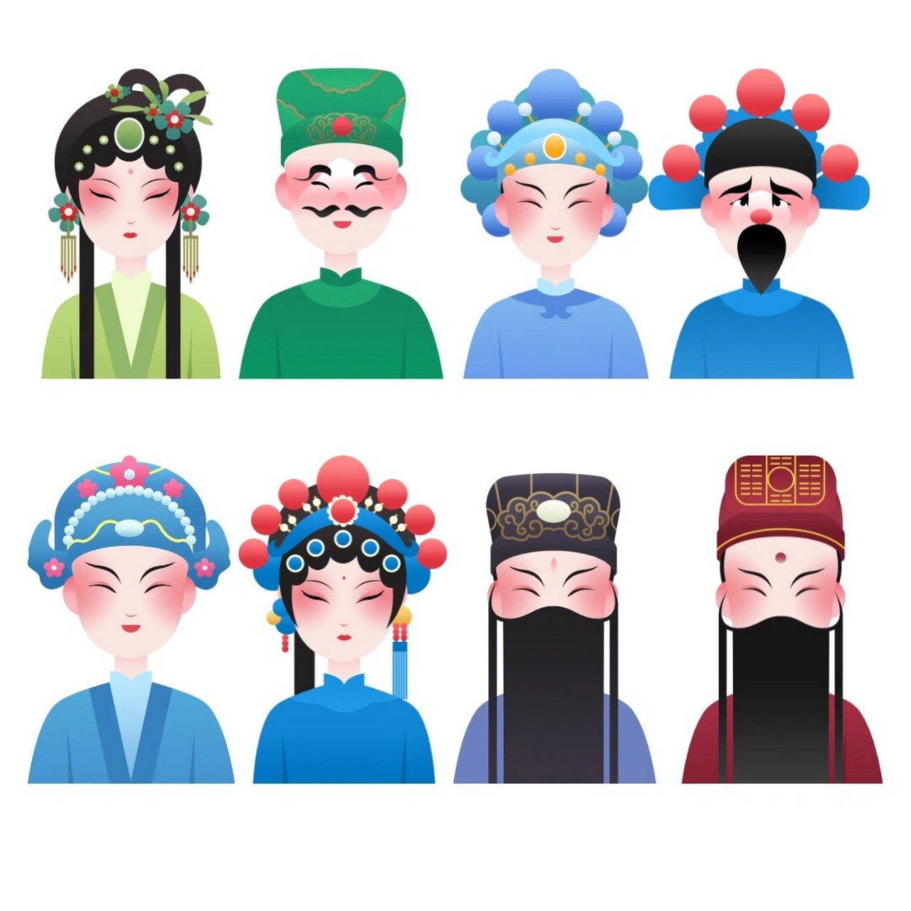 国粹京剧插画96卡通形象京剧人物形象 最开始接触京剧是我上小学的