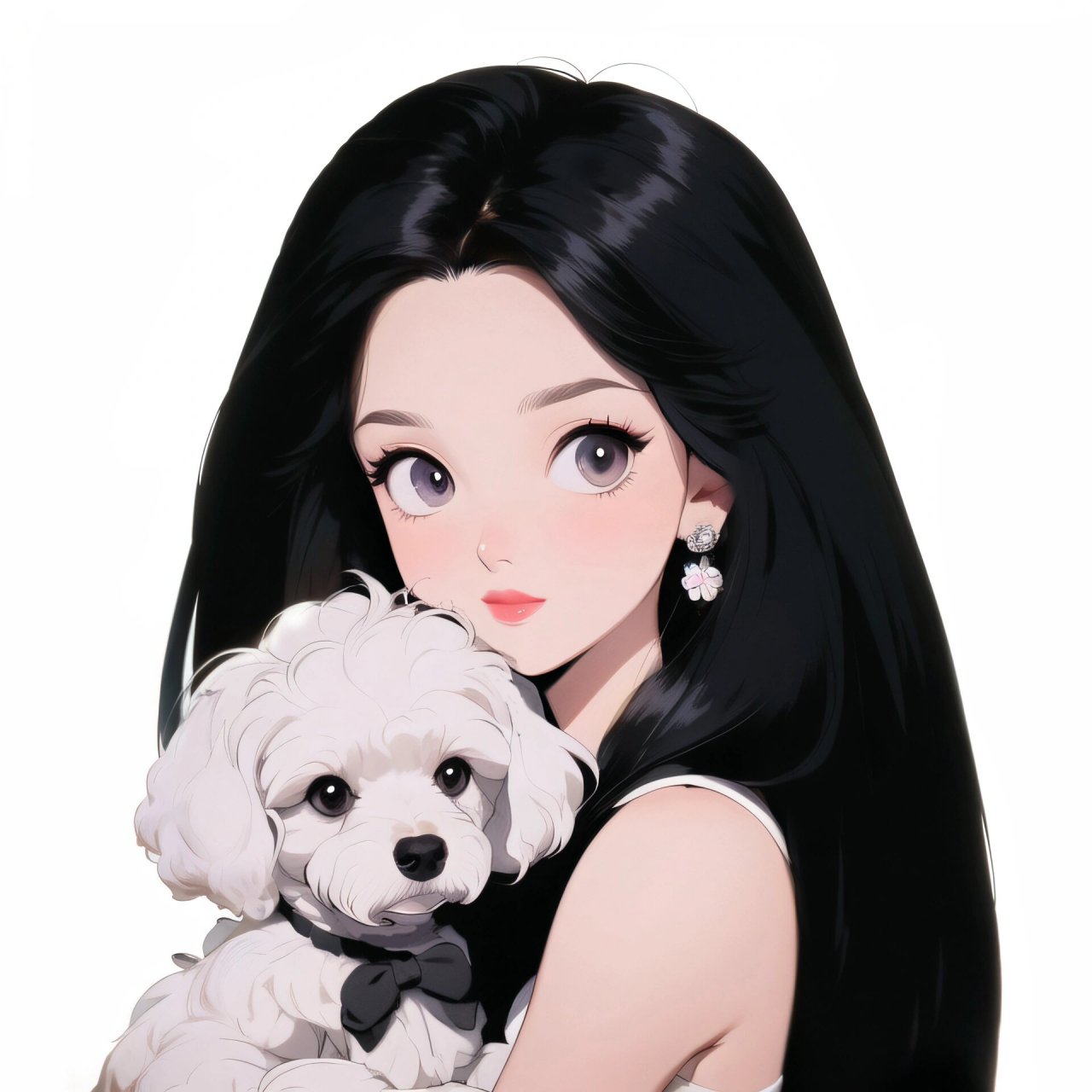 旧漫头像|短发直发小姐姐和她的泰迪犬 旧漫头像泰迪犬,有多少泰迪犬