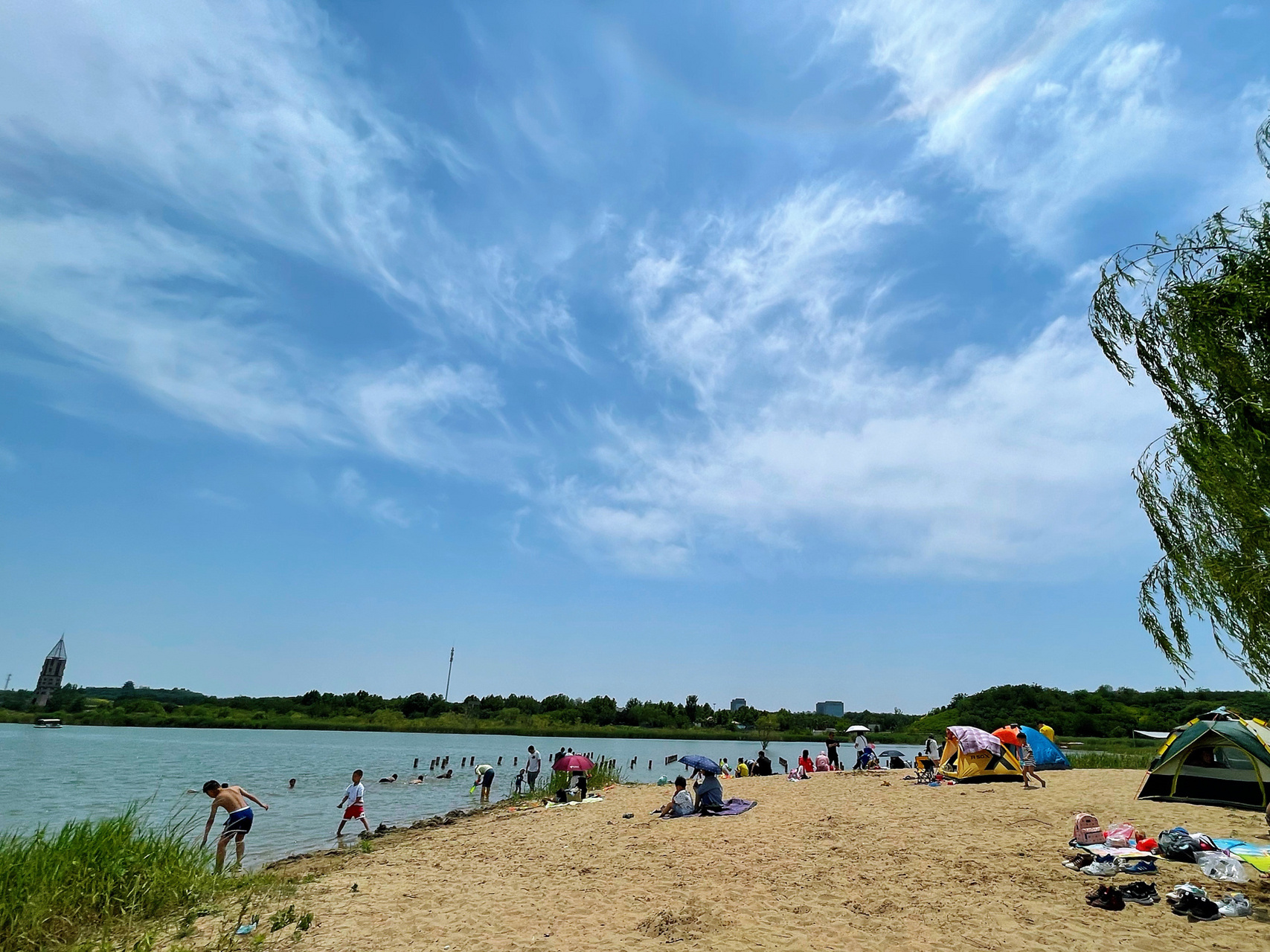 石家庄周边游之滹沱河湿地公园 庄里竟然有沙滩你敢信吗,淌水好去处