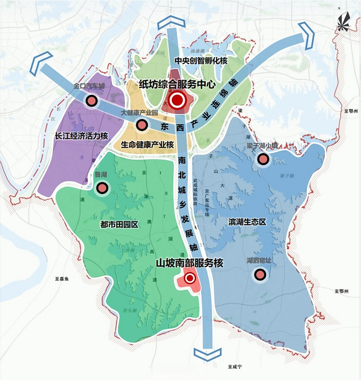 江夏区国土空间总体规划(2021-2035年)》草案  4月20日,武汉市江夏区