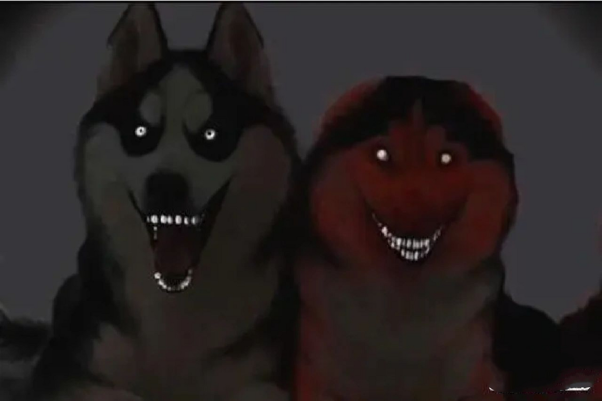 恐怖的微笑狗原图吓人图片