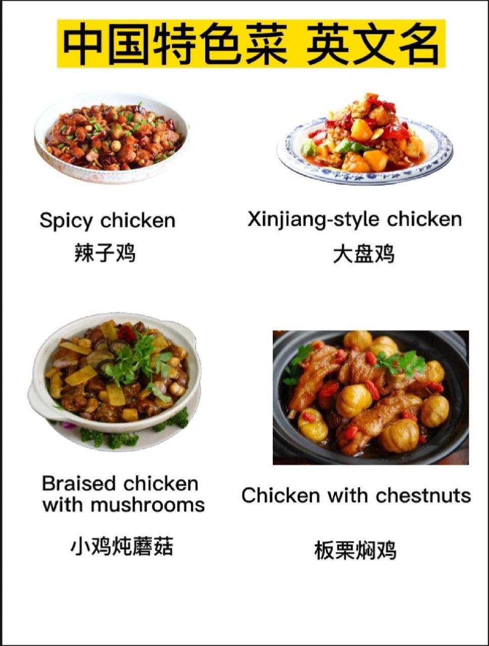与鸡肉相关的美食英文名 别忽略文案,干货在这里959595 spicy