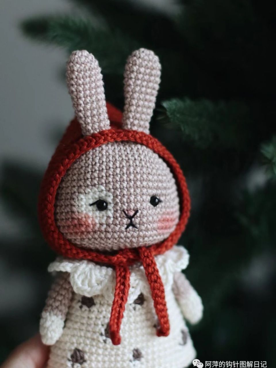钩针玩偶图解| 小兔子卡拉 常用针法及说明 ch锁针,x短针,v短针加针,a