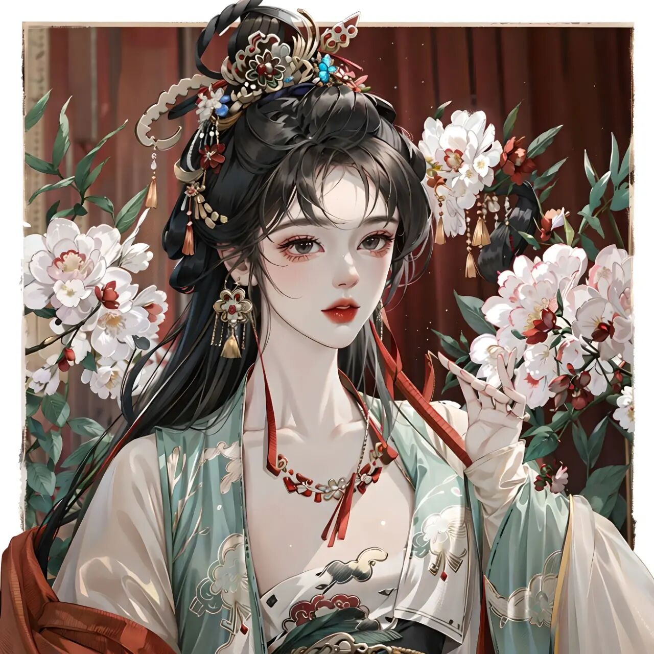 山茶花&古风少女